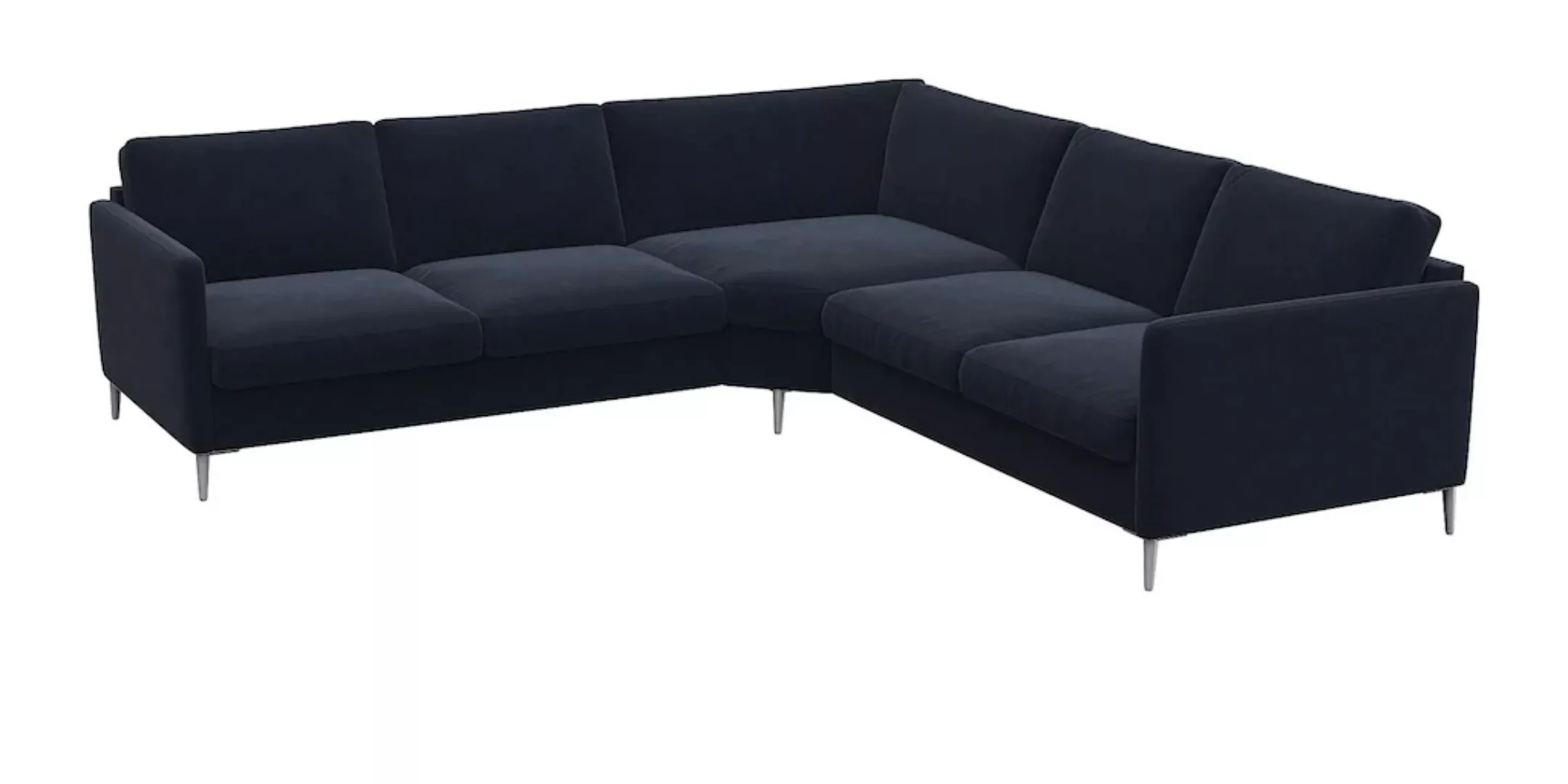 FLEXLUX Ecksofa »Fiore«, schmale Armlehnen, Kaltschaum, Füße Alu günstig online kaufen