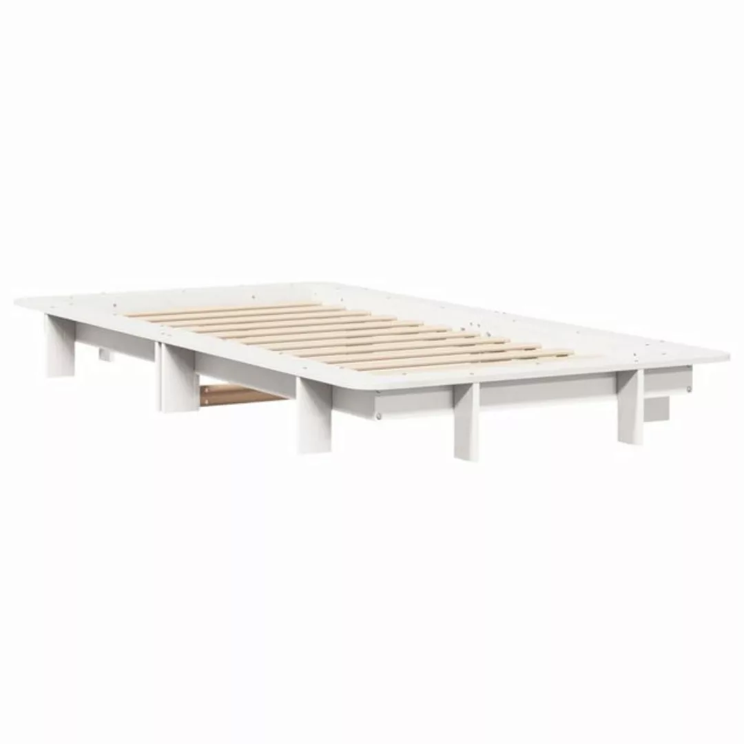 vidaXL Bett, Massivholzbett ohne Matratze Weiß 75x190 cm Kiefernholz günstig online kaufen