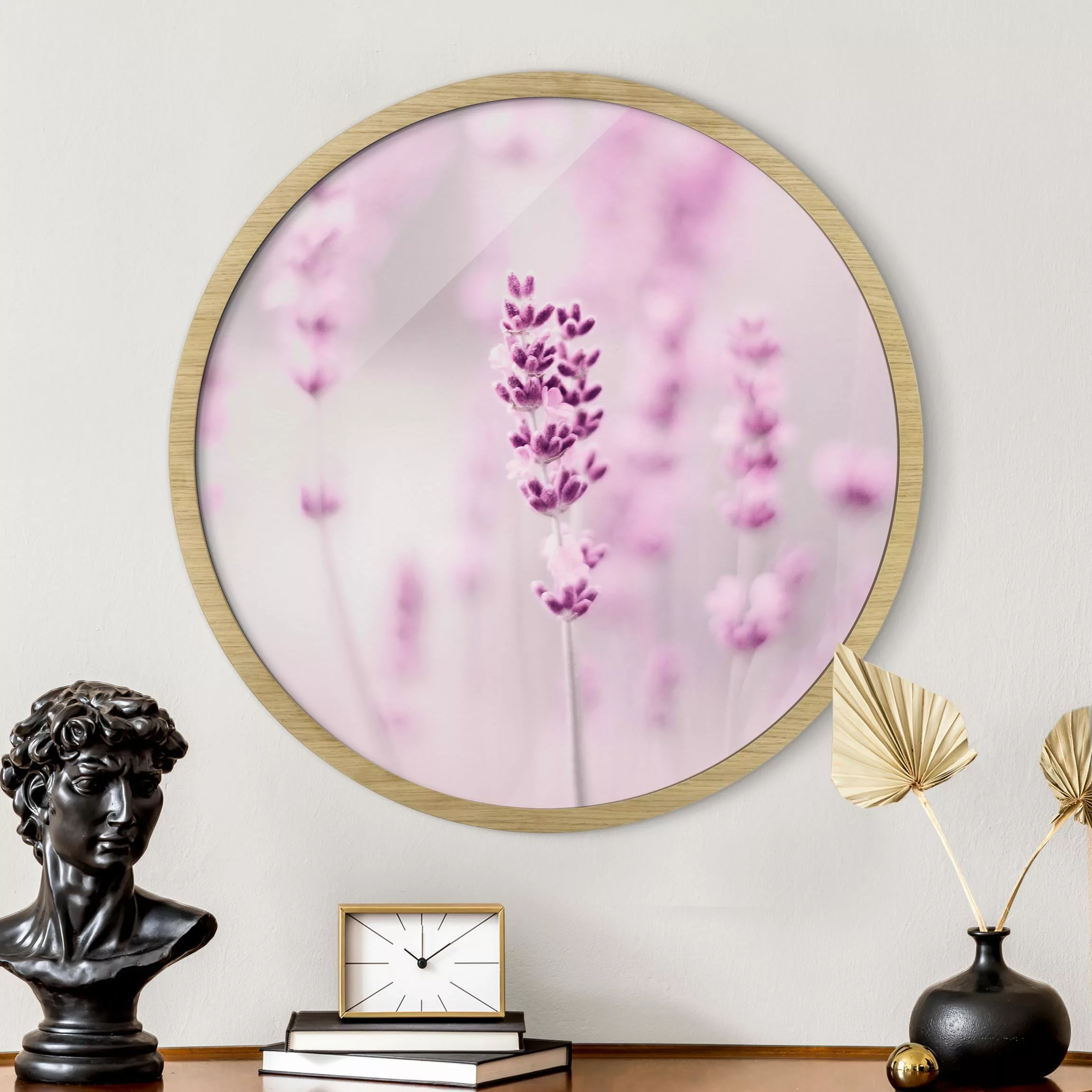 Rundes Gerahmtes Bild Zartvioletter Lavendel günstig online kaufen