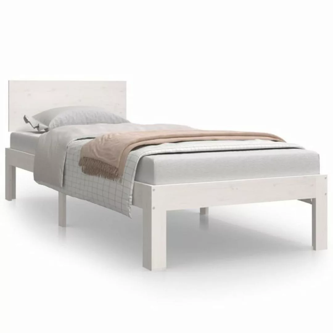 vidaXL Bett Massivholzbett Weiß 75x190 cm günstig online kaufen