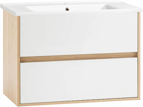 Schildmeyer Waschtisch "Mali, Breite 85 cm", Holzdekor mit fühlbarer Strukt günstig online kaufen