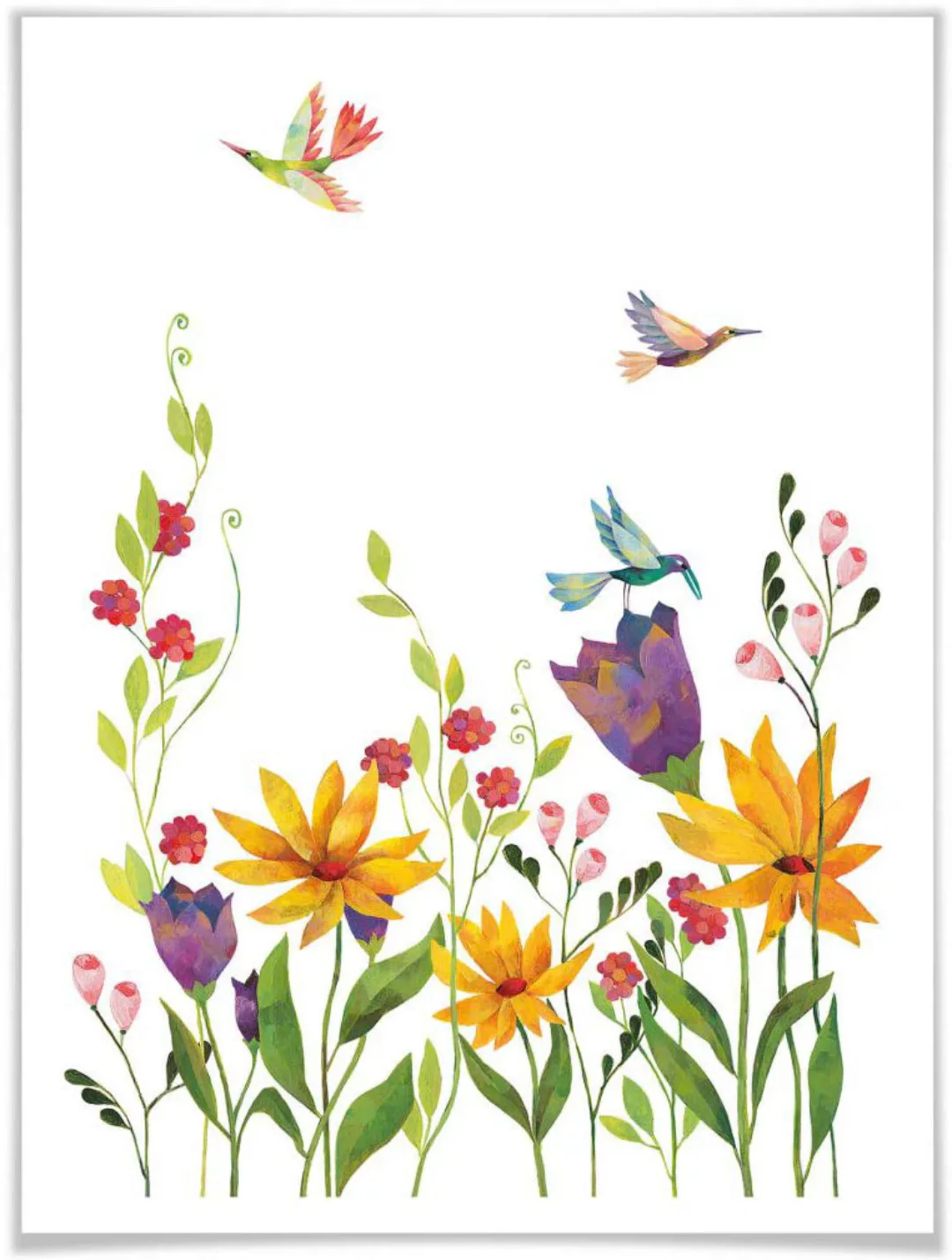 Wall-Art Poster "Blanz Blumen Blütenpoesie Floral", Blumen, (1 St.), Poster günstig online kaufen