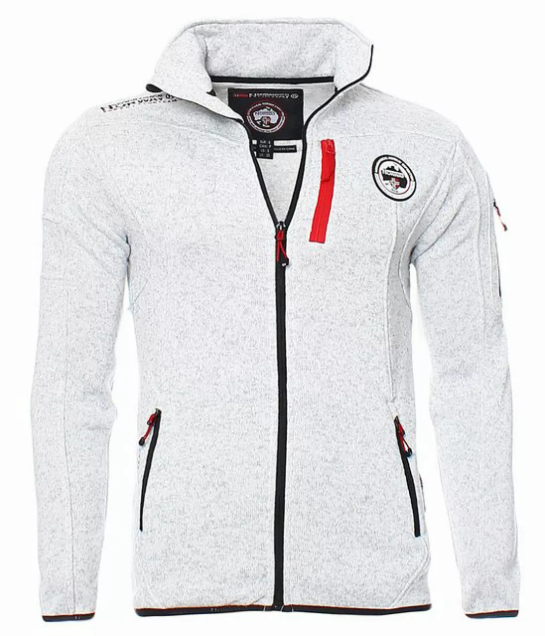 Geographical Norway Sweater Herren Pullover Uldrick meliert, Brusttasche günstig online kaufen