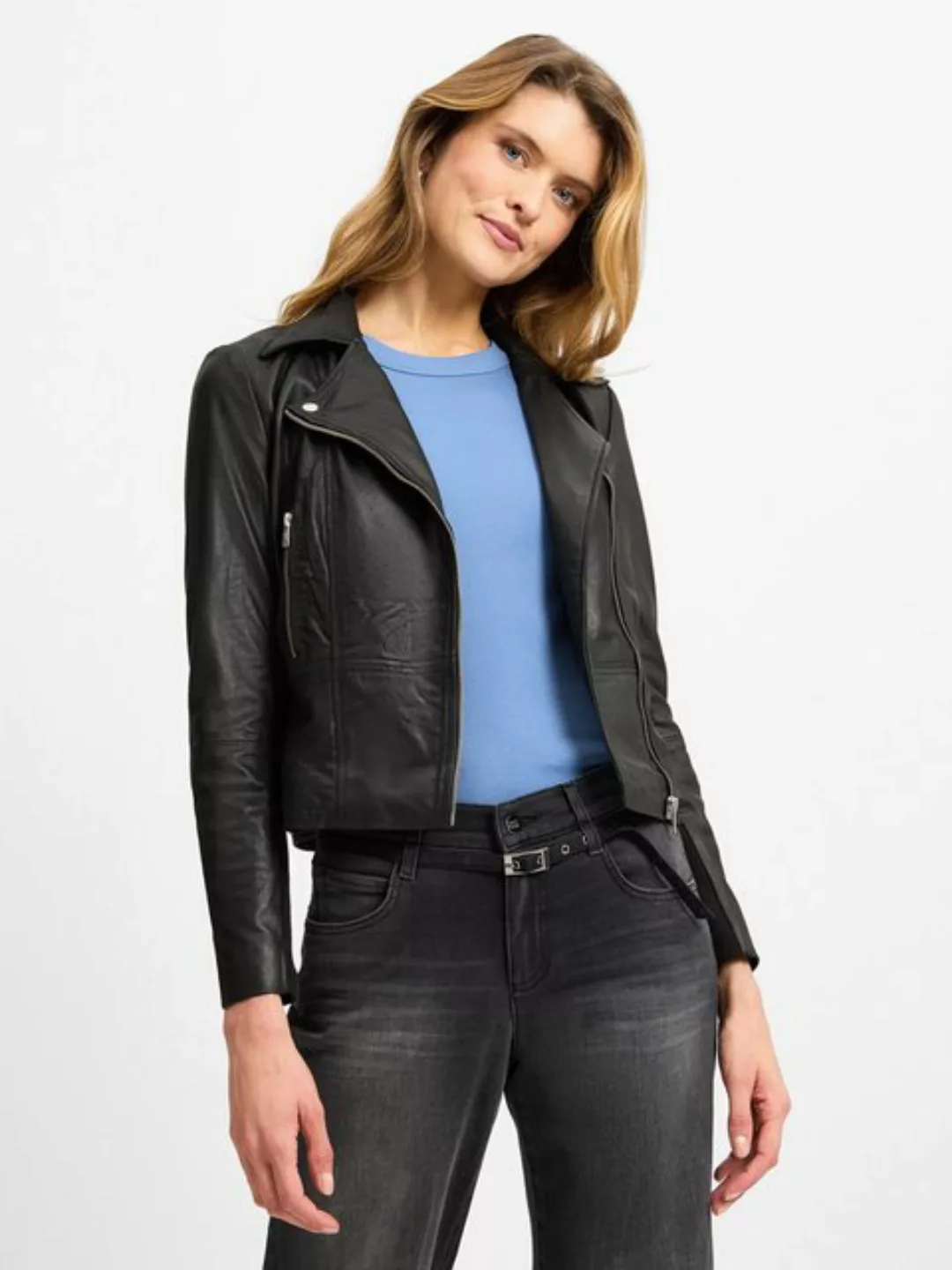 Y.A.S Lederjacke "YASSOPHIE LEATHER JACKET", mit Biker Details günstig online kaufen