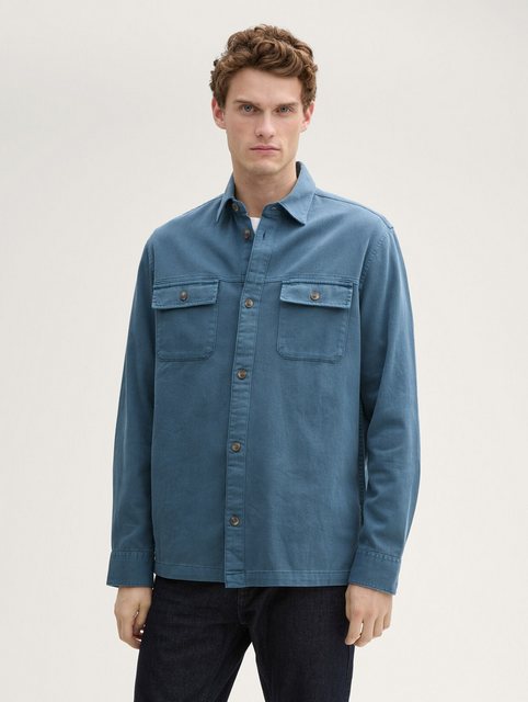 TOM TAILOR Langarmhemd Twill Overshirt aus Baumwolle günstig online kaufen