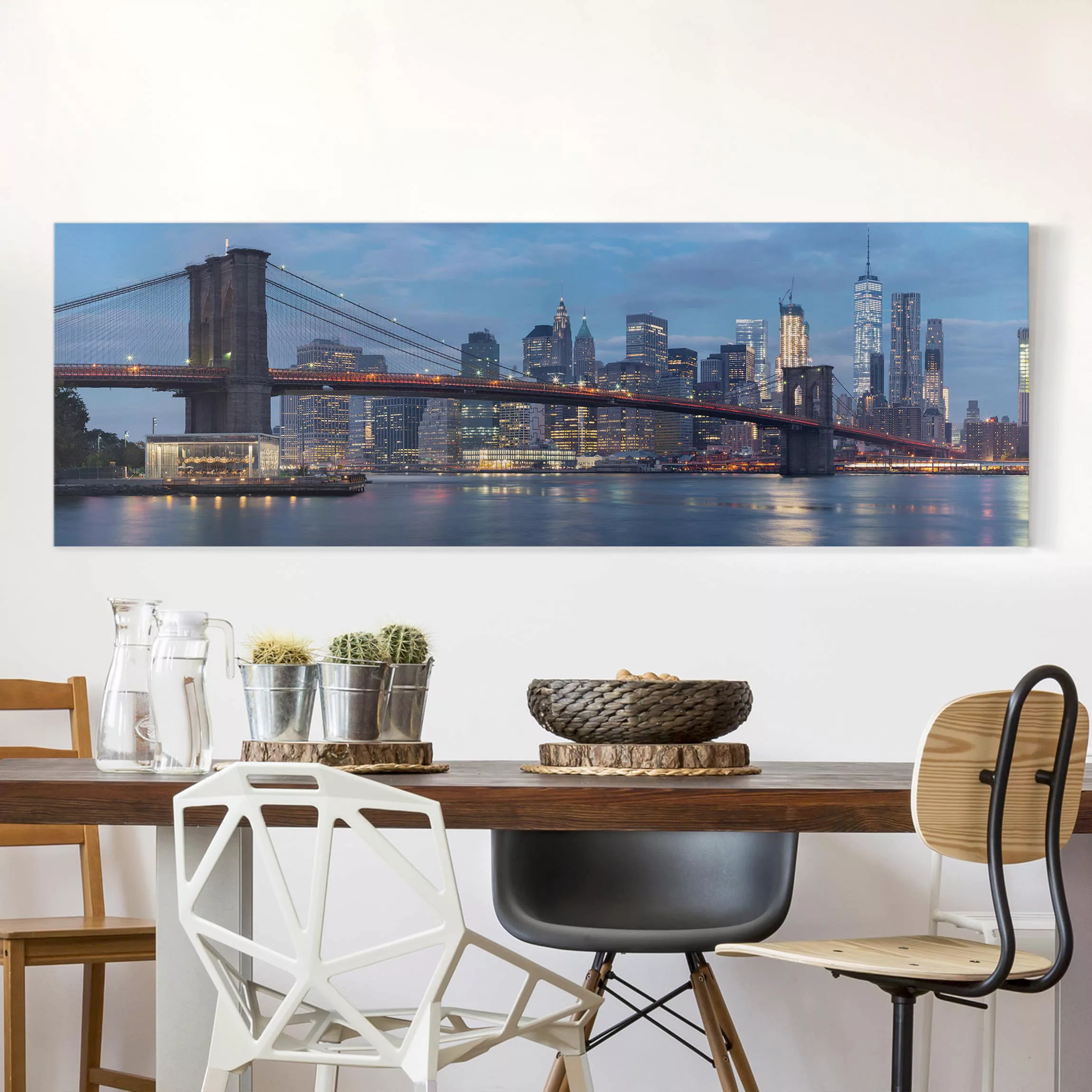 Leinwandbild Architektur & Skyline - Panorama Brooklyn Bridge Manhattan New günstig online kaufen