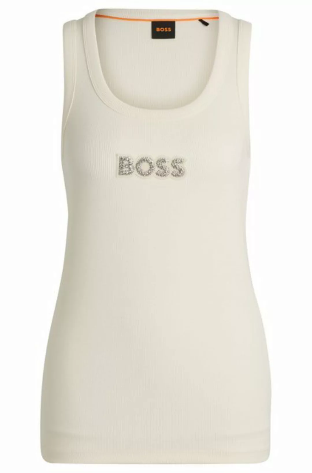 BOSS ORANGE Tanktop C_Ematite_stonebadge mit BOSS Stickerei aus Glitzerstei günstig online kaufen