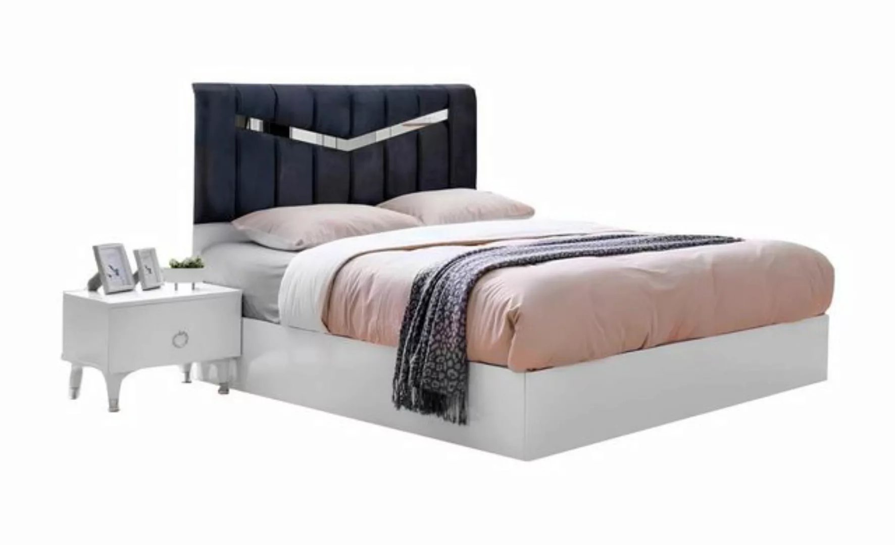 Xlmoebel Bett Weiß Grau Zweifarbiges Doppelbett mit Rechteckigem Design und günstig online kaufen