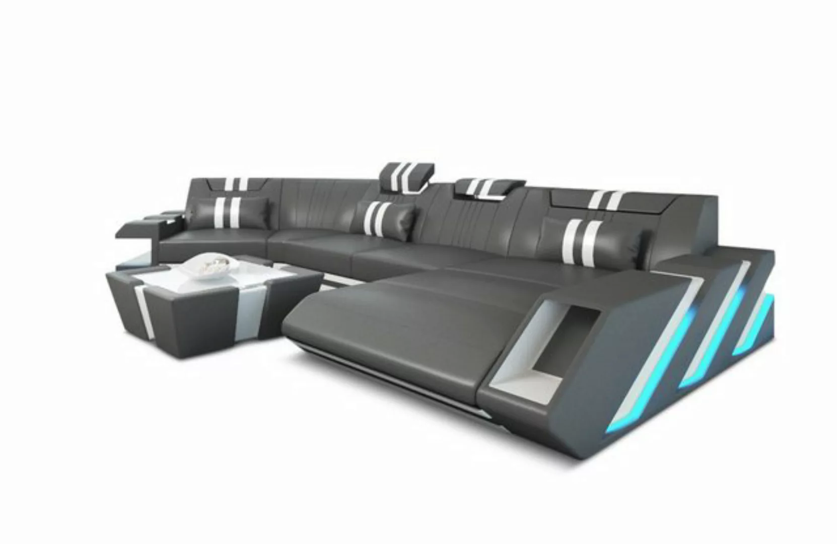 Sofa Dreams Wohnlandschaft Ledercouch Sofa Leder Apollonia C Form Ledersofa günstig online kaufen