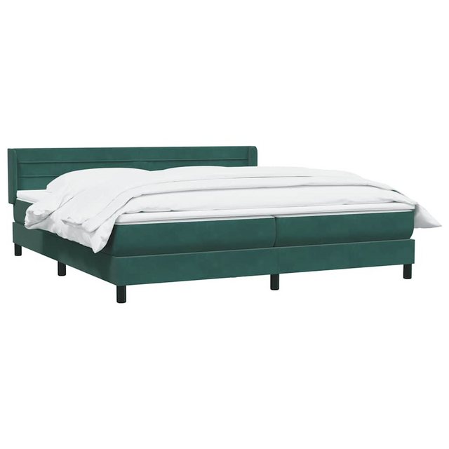 vidaXL Bett Boxspringbett mit Matratze Dunkelgrün 180x220 cm Samt günstig online kaufen