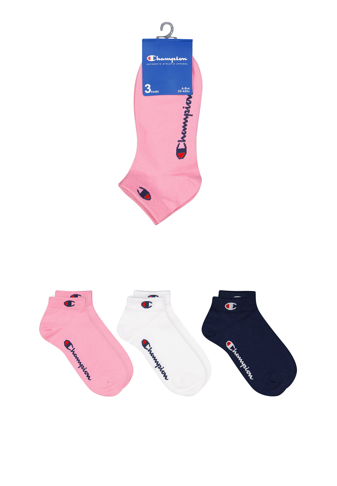 Champion Socken 3-Pack U24559 PS009 FUP WHT NNY Rosa Weiß Dunkelblau günstig online kaufen