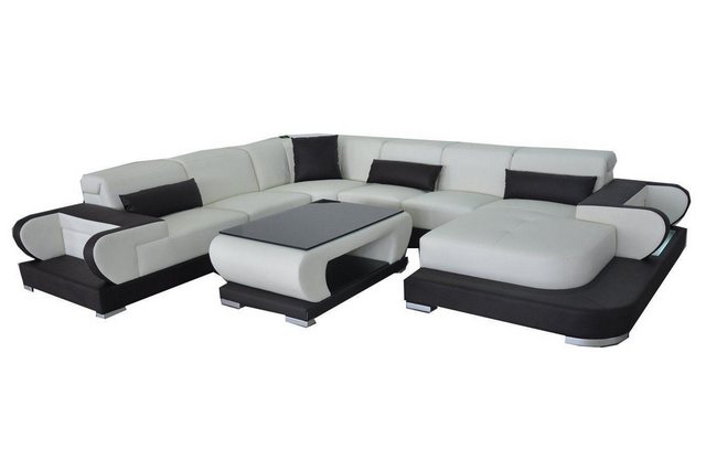 JVmoebel Ecksofa Couch Ecksofa Leder Wohnlandschaft Design Modern Sofa UFor günstig online kaufen