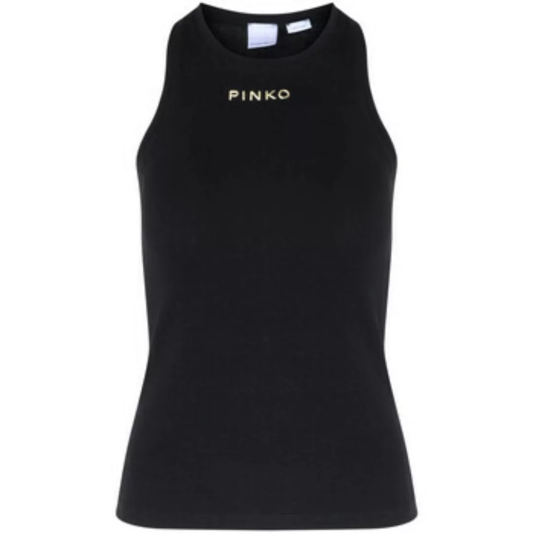 Pinko  T-Shirts & Poloshirts Oberteil gerippt schwarz günstig online kaufen