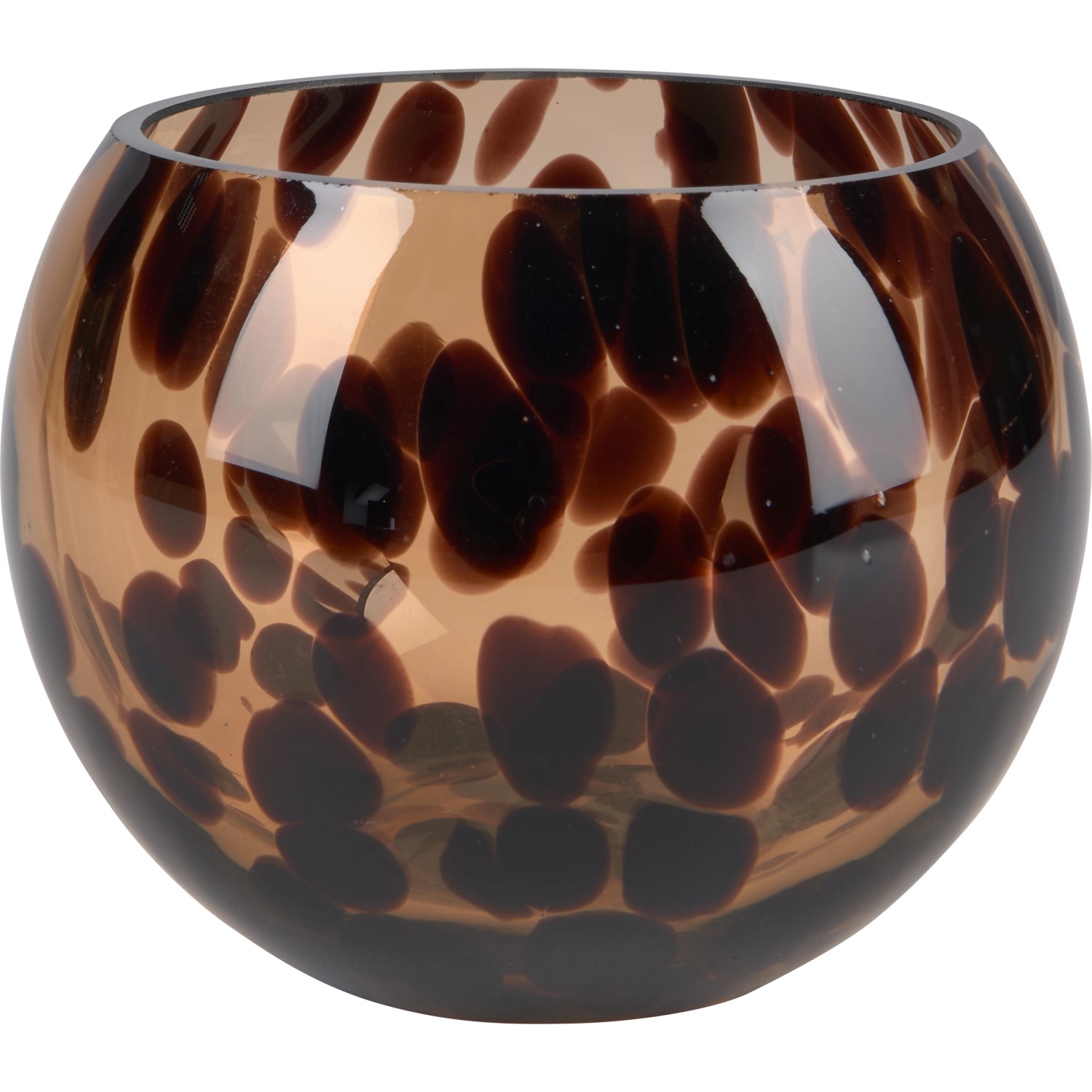 Teelichthalter Safari Lodge Glas 9,5 cm x Ø 13 cm Braun günstig online kaufen