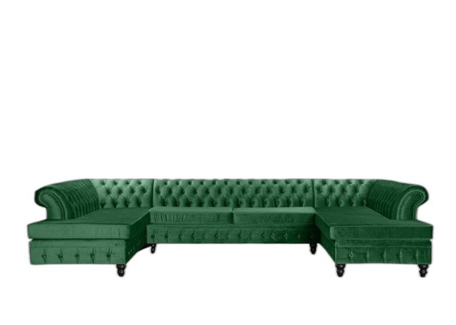 Xlmoebel Ecksofa Grau Chesterfield Drei-Sitzer Luxus Wohnraum Möbel Neu Sto günstig online kaufen