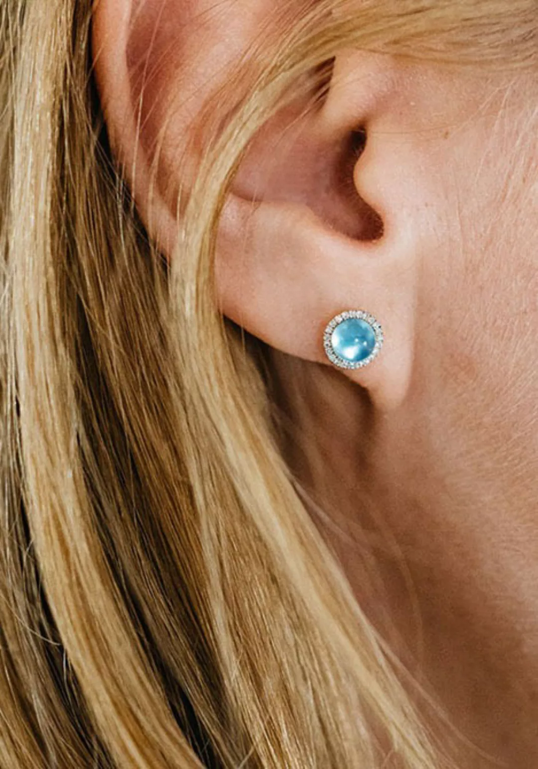 Julie Julsen Paar Ohrstecker »BLUE TOPAZ, JJGER0571.BT«, mit Blautopas (beh günstig online kaufen