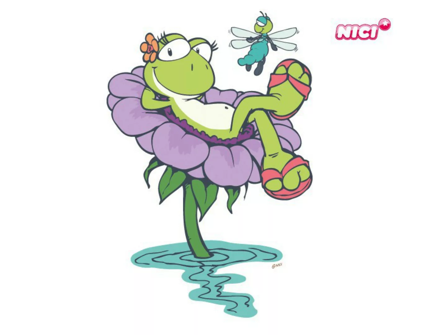 Wandtattoo Kinderzimmer NICI - Green Lilly und Libelle auf Blume günstig online kaufen