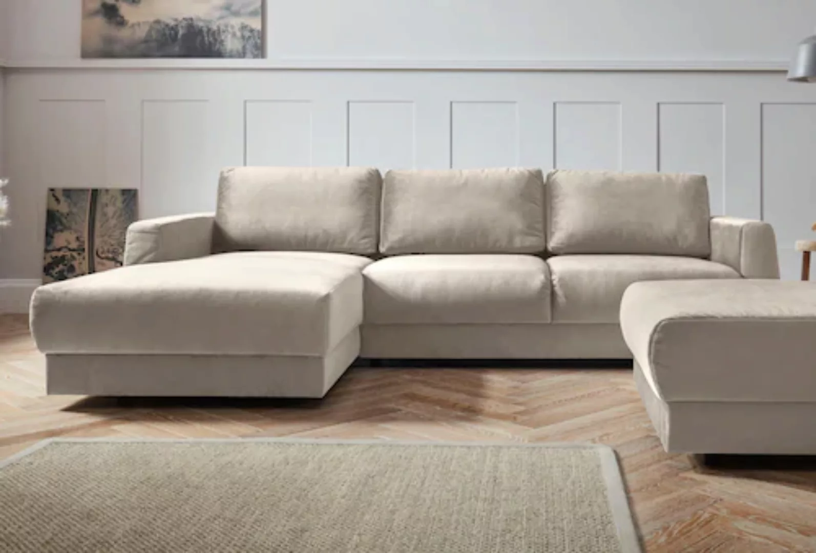 andas Ecksofa »Hobro L-Form«, in 3 Bezugsqualitäten in vielen Farben, Desig günstig online kaufen
