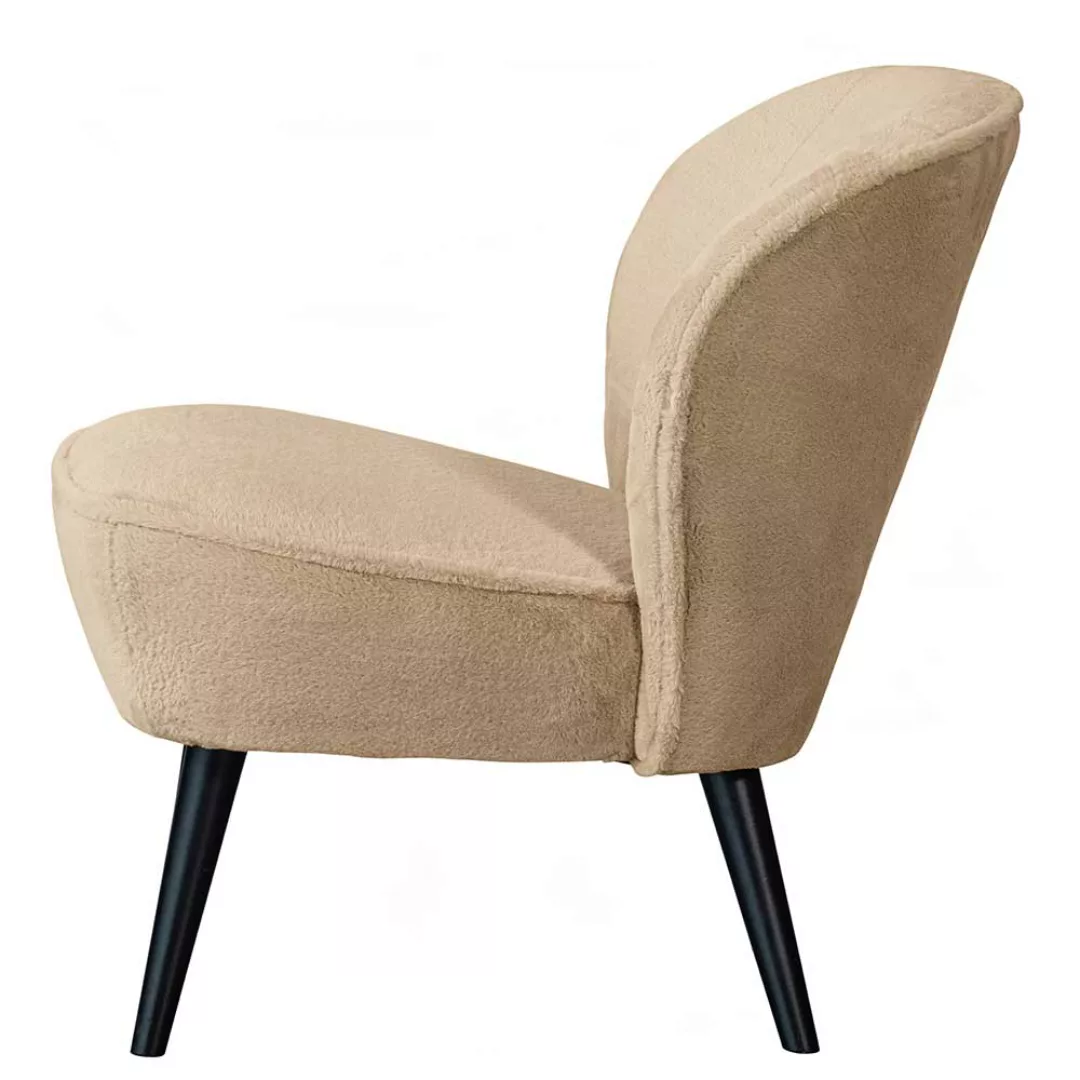 Kleiner Sessel Retro in Beige und Schwarz 44 cm Sitzhöhe günstig online kaufen