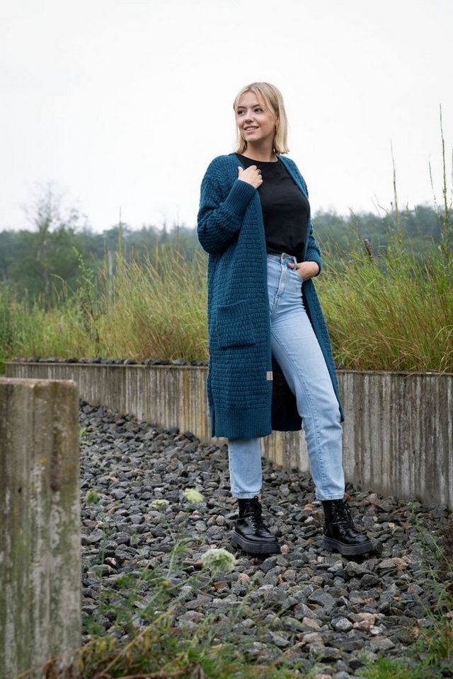 Knit Factory Strickjacke Jaida Strickjacken 36/38 Glatt Dunkelblau (1-tlg) günstig online kaufen