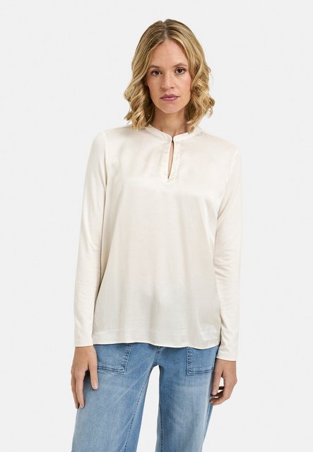 Milano Italy Shirtbluse LONGSLEEVE WITH ROUNDNECK AND SLIT günstig online kaufen