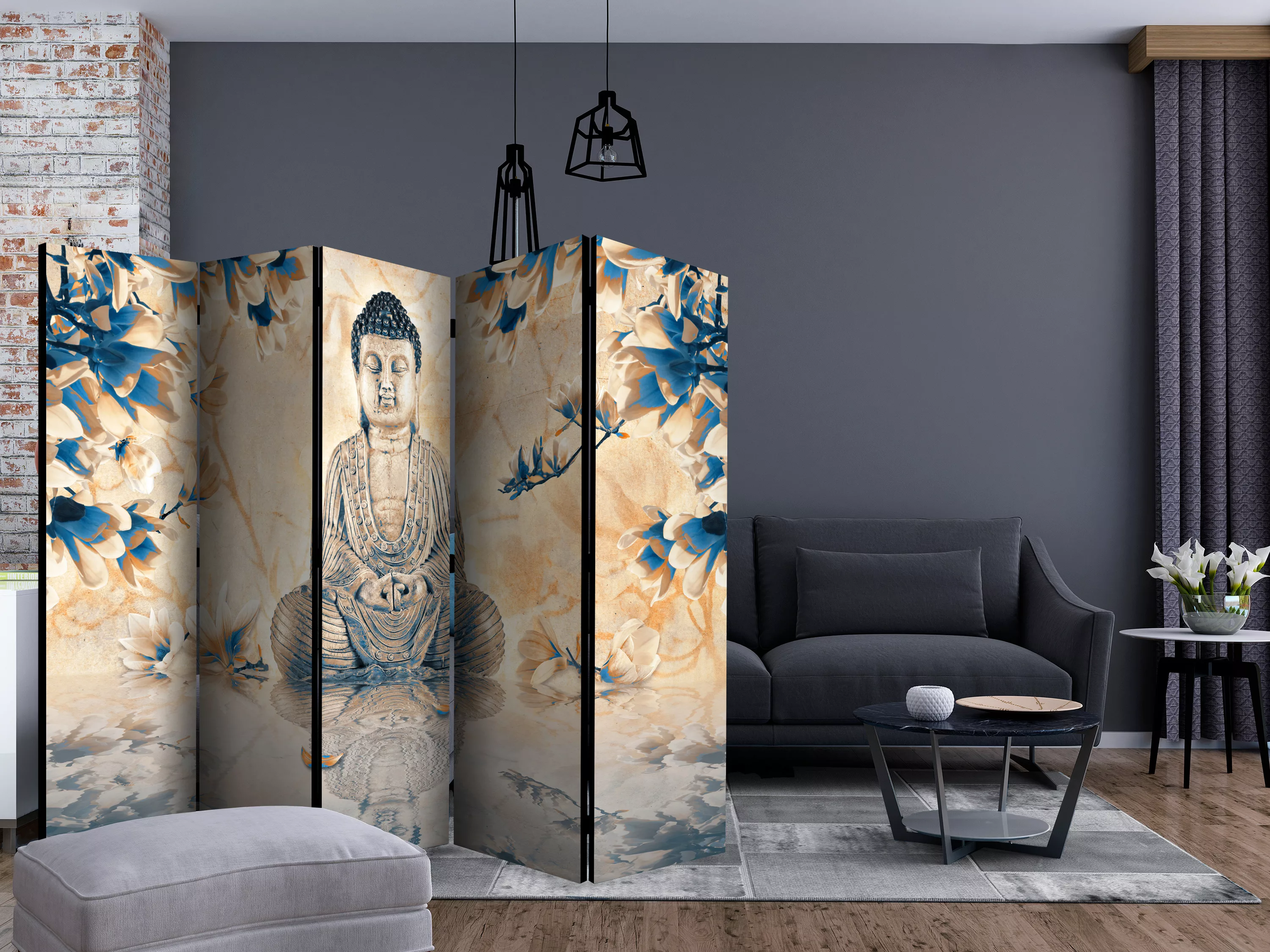 5-teiliges Paravent - Buddha Of Prosperity Ii [room Dividers] günstig online kaufen