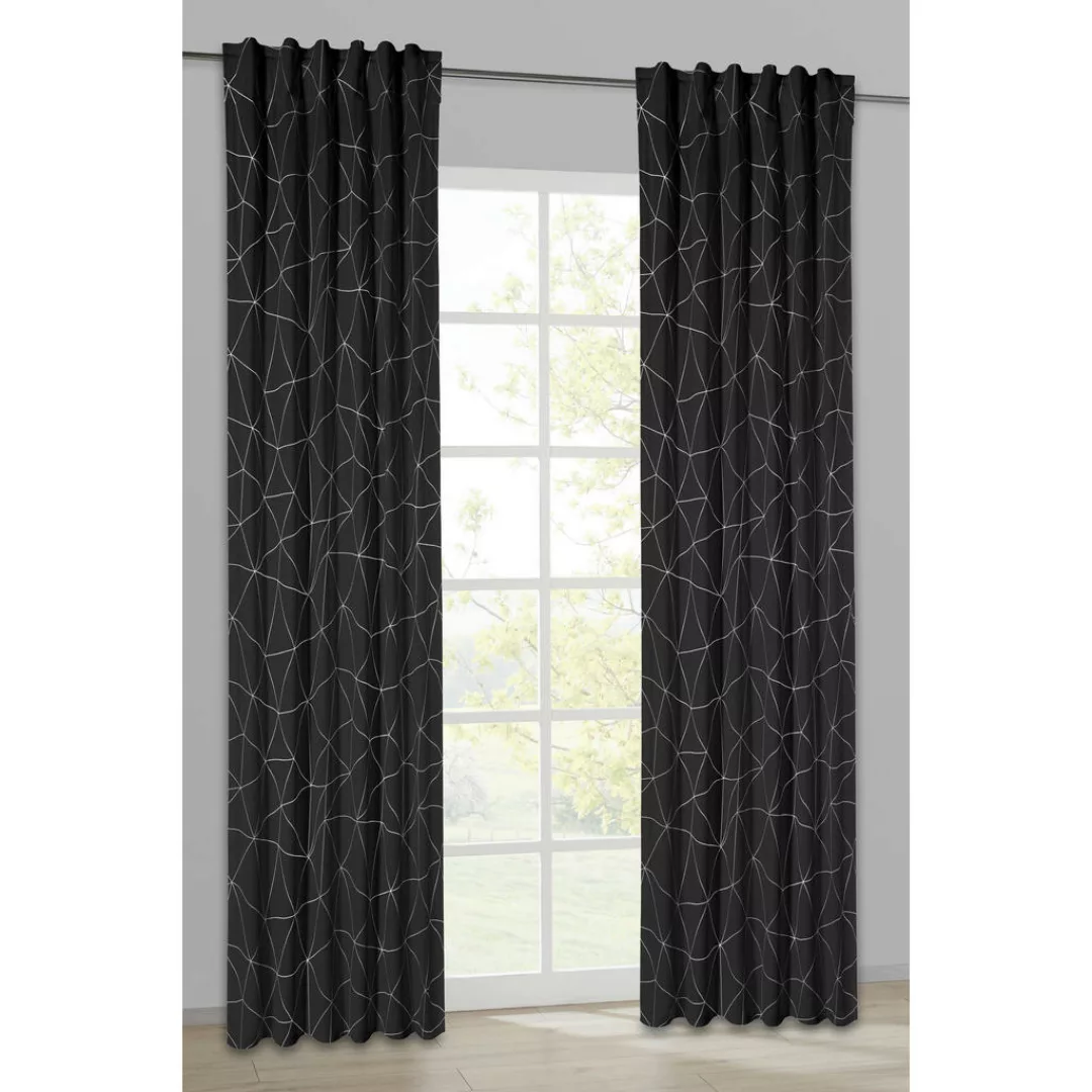 Verdunklungsvorhang Nizza schwarz B/L: ca. 135x235 cm günstig online kaufen