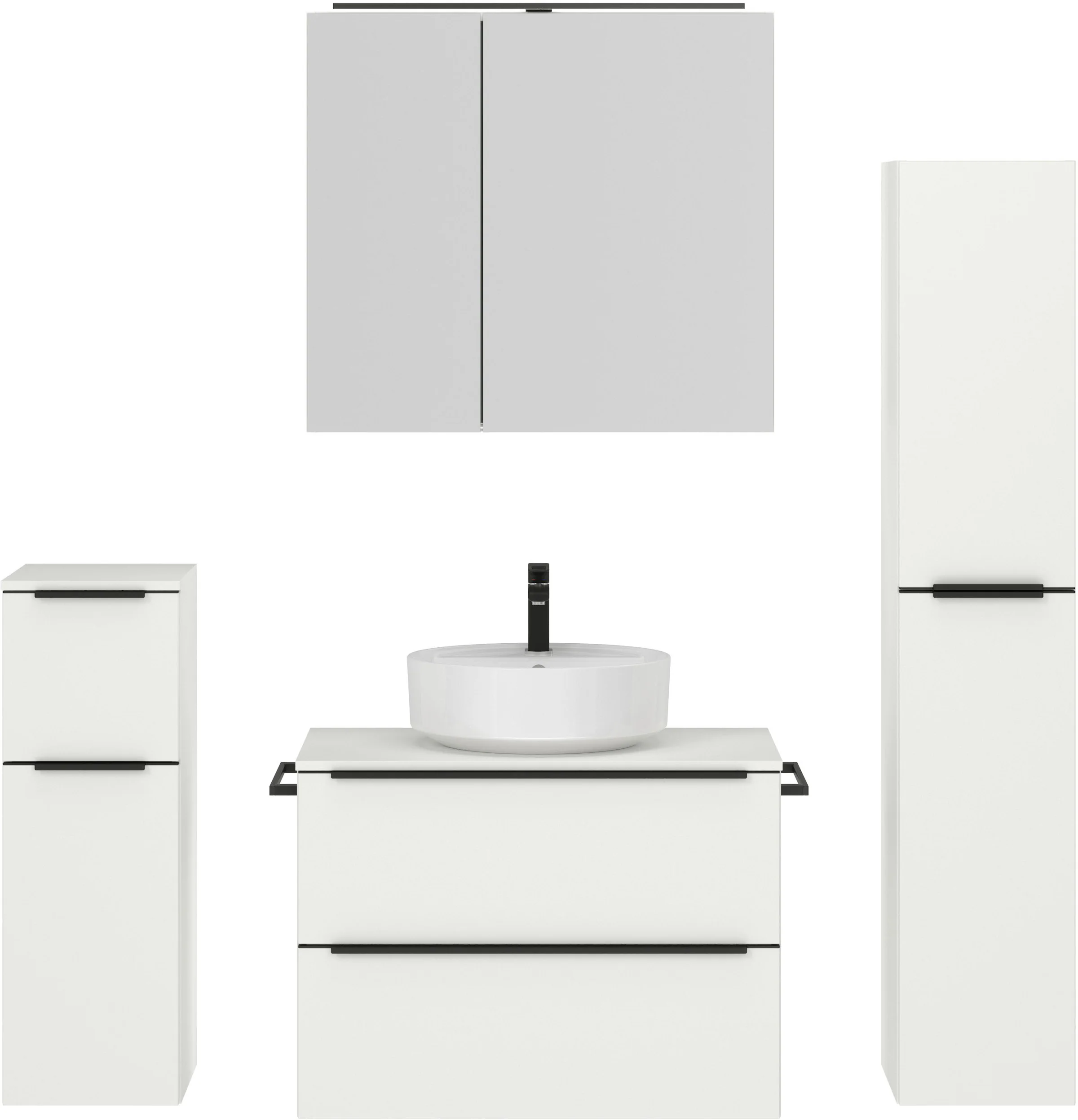 nobilia® Badmöbel-Set »Alvene«, (4 St., vormontiert, mit Soft-Close), inkl. günstig online kaufen