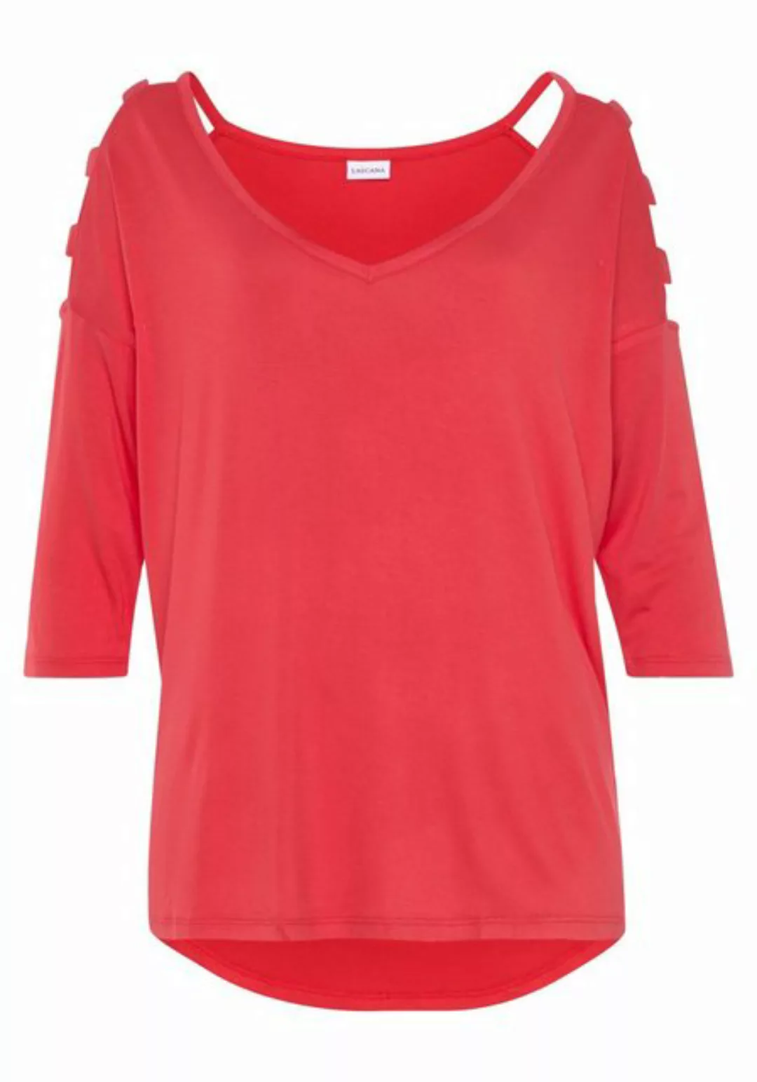 LASCANA 3/4-Arm-Shirt mit Cut-outs, raffiniertes Longsleeve, schulterfrei günstig online kaufen