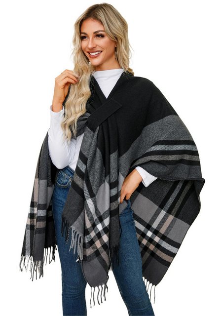 Zoclack Strickponcho Damen Poncho Schal Winter Warm Cape Gestrickten Poncho günstig online kaufen