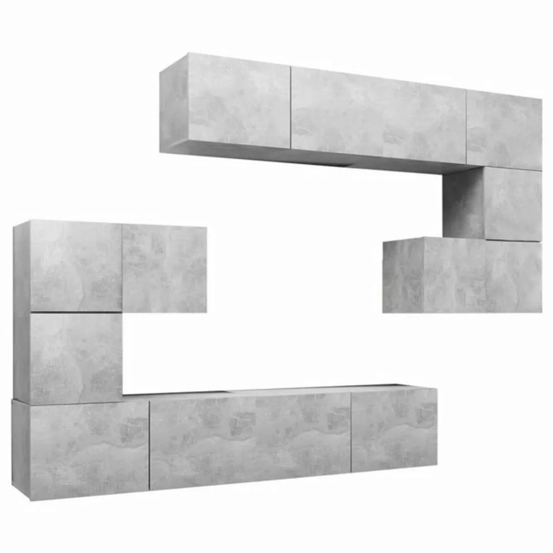 furnicato TV-Schrank 8-tlg. TV-Schrank-Set Betongrau Holzwerkstoff (8-St) günstig online kaufen