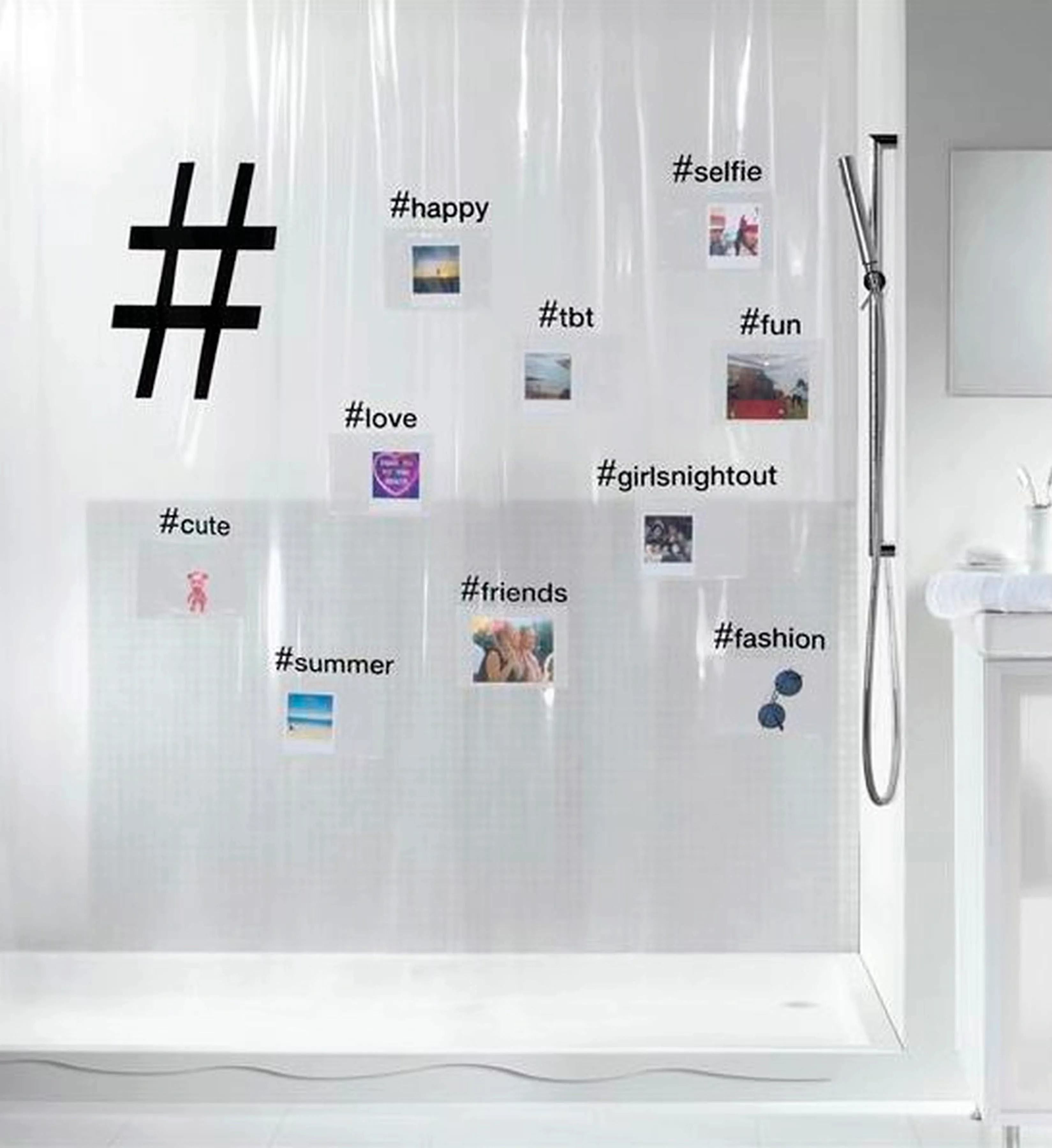 spirella Duschvorhang "Hashtag", Höhe 200 cm günstig online kaufen
