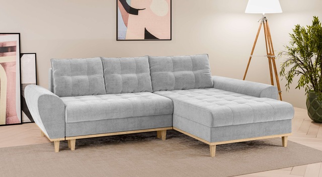 Home affaire Ecksofa "Ahrdorf mit Bettfunktion und Bettkasten, Maße: B/H/T günstig online kaufen