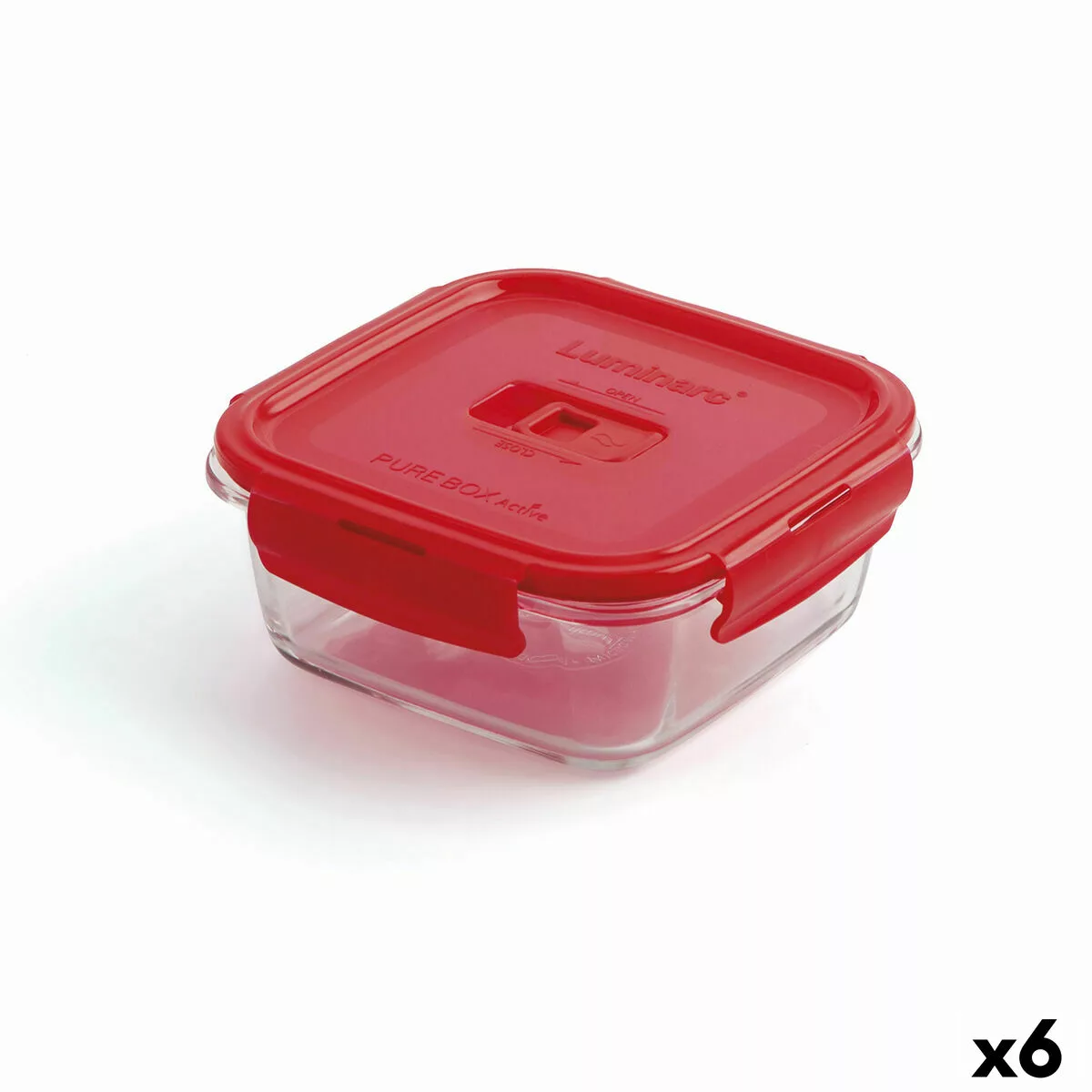 Lunchbox Hermetisch Luminarc Pure Box 760 Ml Rot Glas (6 Stück) günstig online kaufen