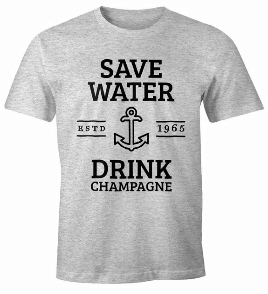 MoonWorks Print-Shirt Save water drink Champagne Herren T-Shirt Fun-Shirt m günstig online kaufen