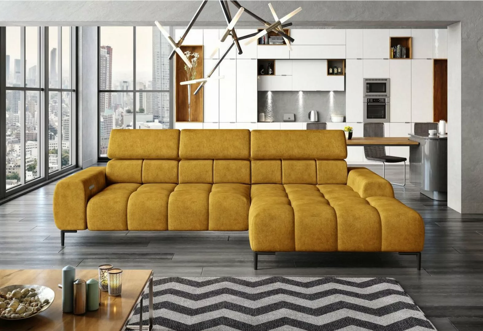 JVmoebel Ecksofa Polster Schlafsofa Textil Bettfunktion Schlaf Design Eckso günstig online kaufen