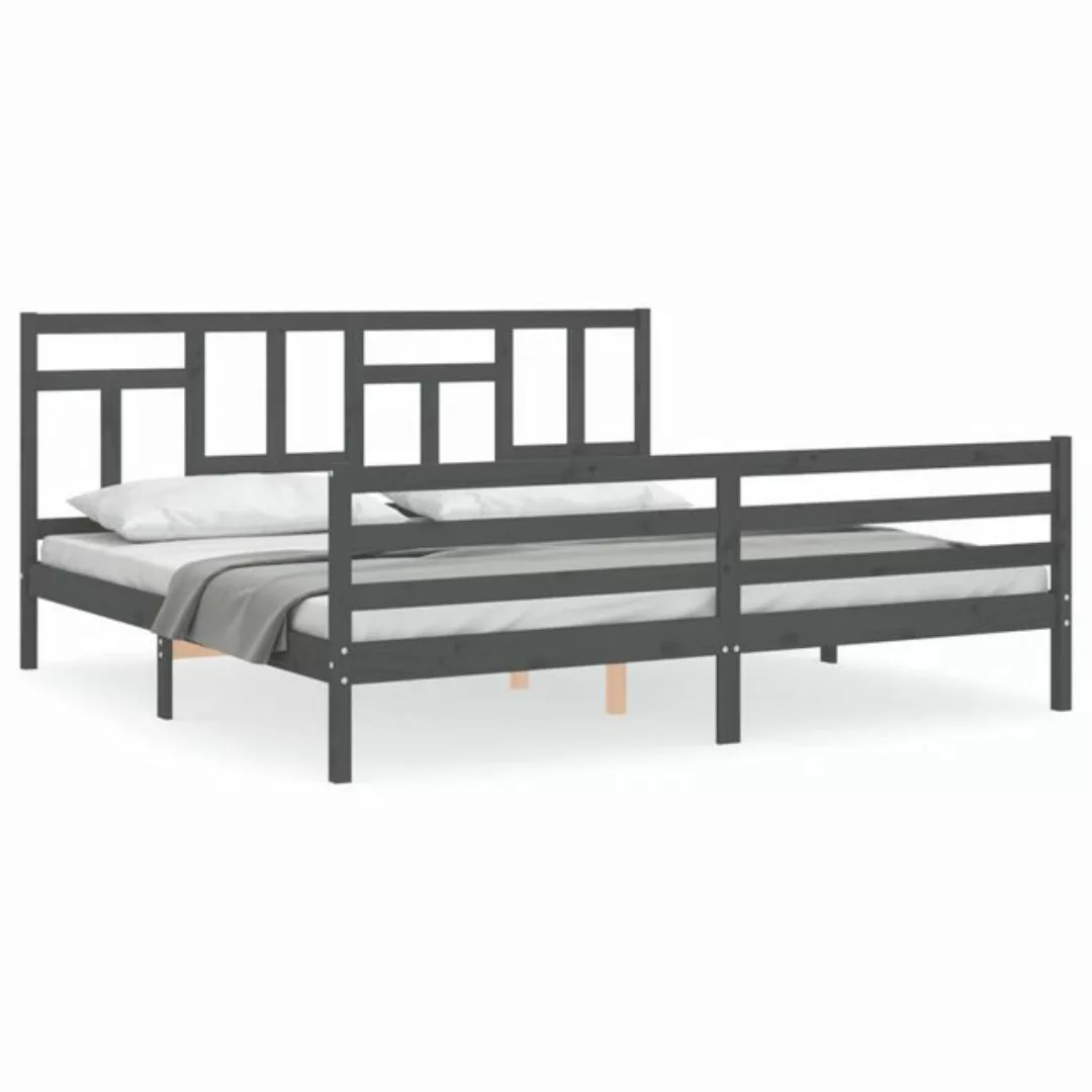 vidaXL Bett Massivholzbett mit Kopfteil Schwarz 200x200 cm günstig online kaufen