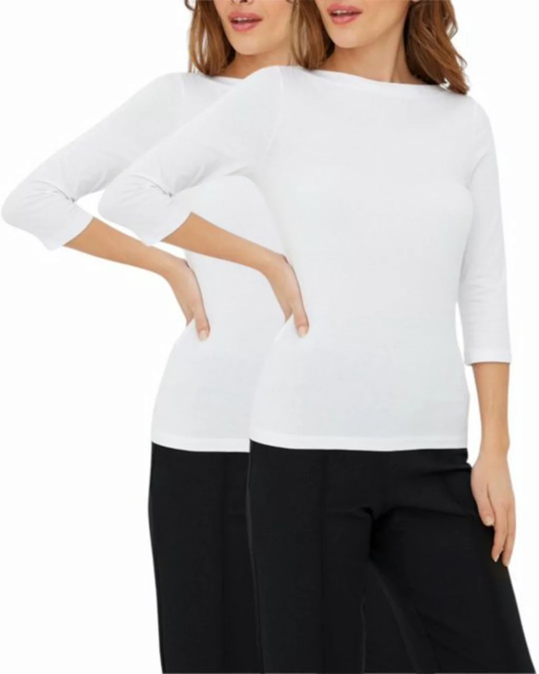 Vero Moda 3/4-Arm-Shirt (Set, 2er-Pack) in Unifarbe günstig online kaufen