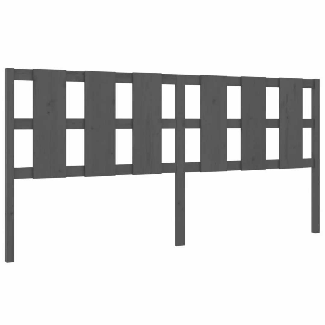 Vidaxl Bett-kopfteil Grau 205,5x4x100 Cm Massivholz Kiefer günstig online kaufen