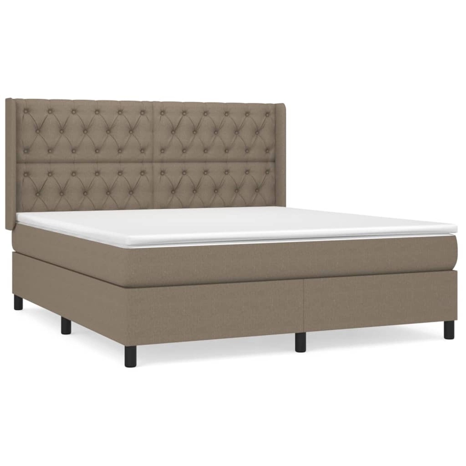 vidaXL Boxspringbett mit Matratze Taupe 160x200 cm Stoff1468368 günstig online kaufen