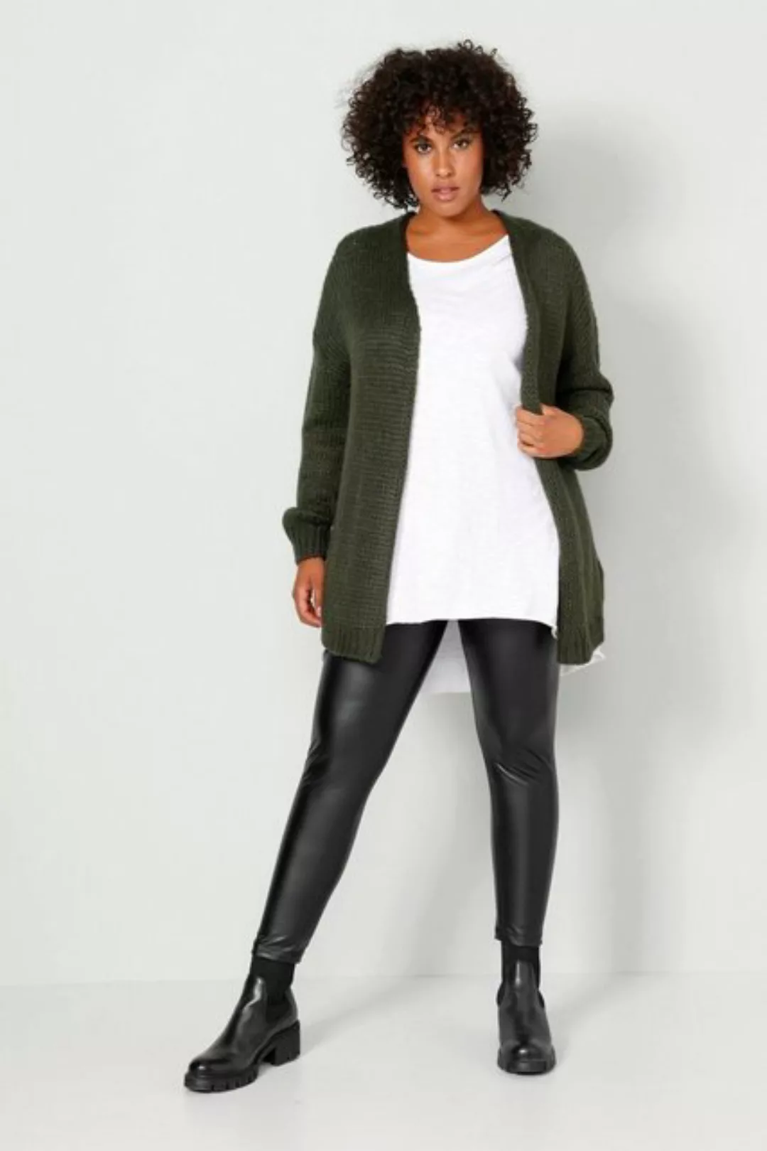 Angel of Style Strickjacke Strickjacke oversized offene Form V-Ausschnitt günstig online kaufen