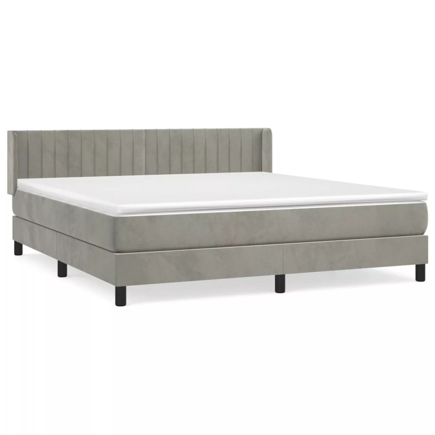 vidaXL Boxspringbett mit Matratze Hellgrau 180x200 cm Samt1376754 günstig online kaufen