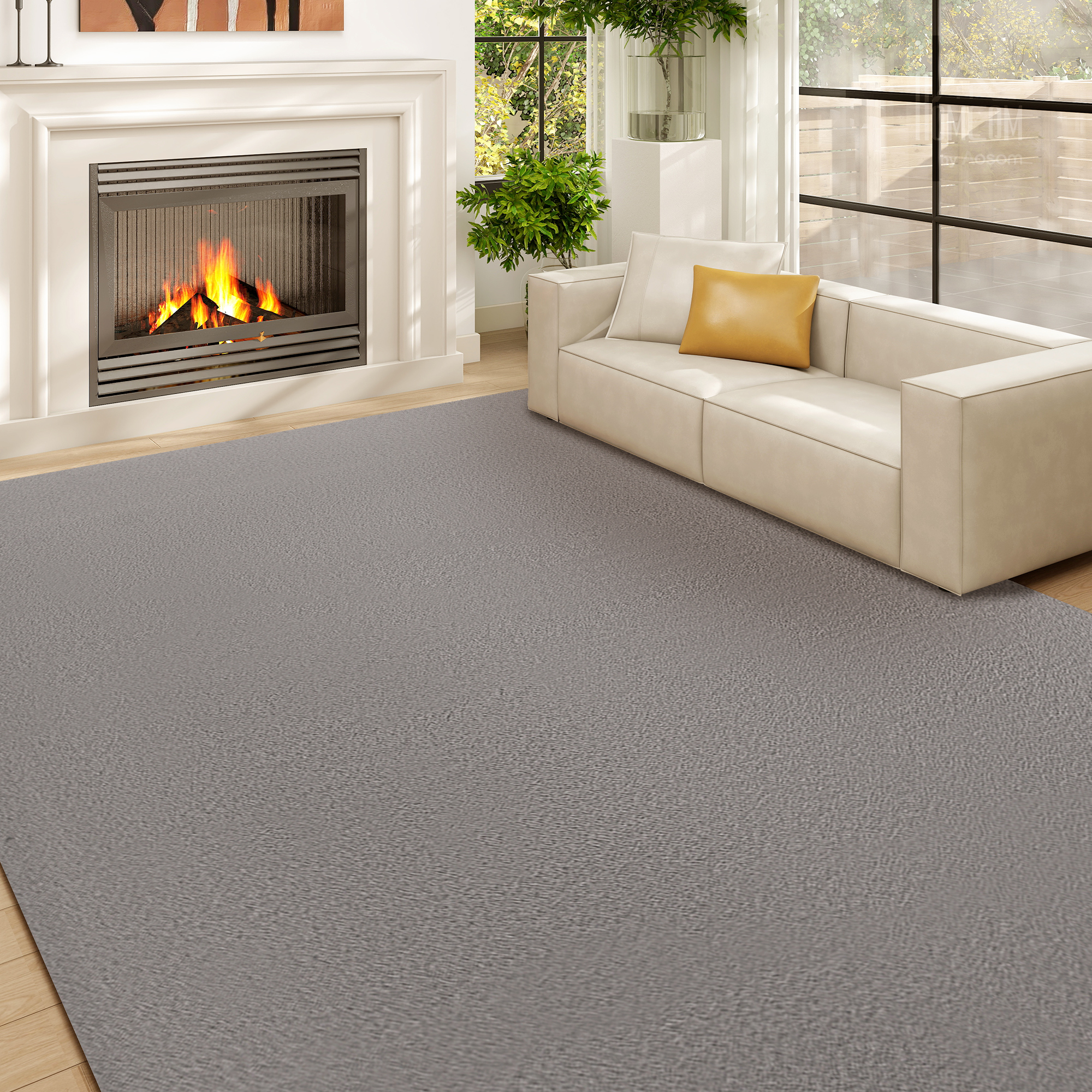 HOMCOM Teppich 200 x 140 cm Langflor-Teppich, maschinenwaschbar, rutschfest günstig online kaufen