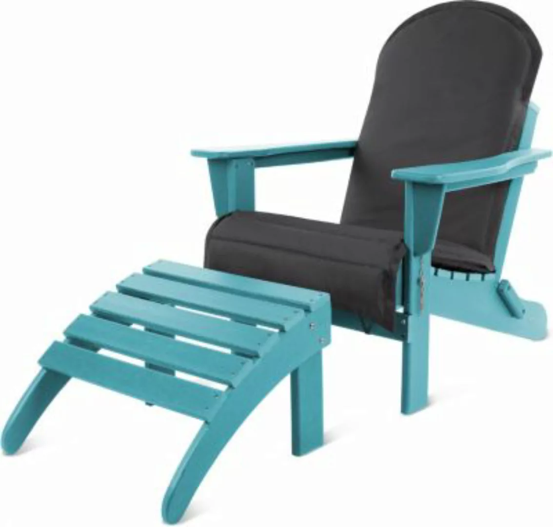 Aspero® Adirondack Gartenstuhl mit Fußstütze und Auflage Gartenstühle anthr günstig online kaufen