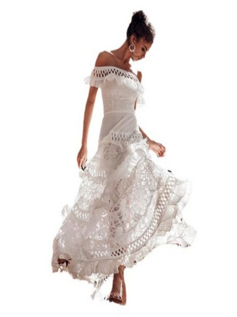 KIKI Chiffonkleid Sommer Spitzenkleid Hochzeitskleid Partykleid günstig online kaufen