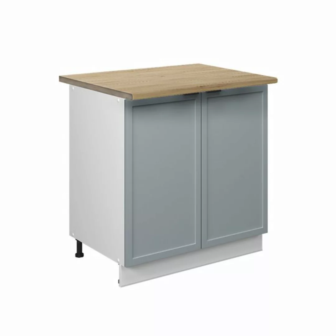 Vicco Spülenunterschrank Fame-Line, Hellblau-grau/Weiß, 80 cm mit Regal, AP günstig online kaufen