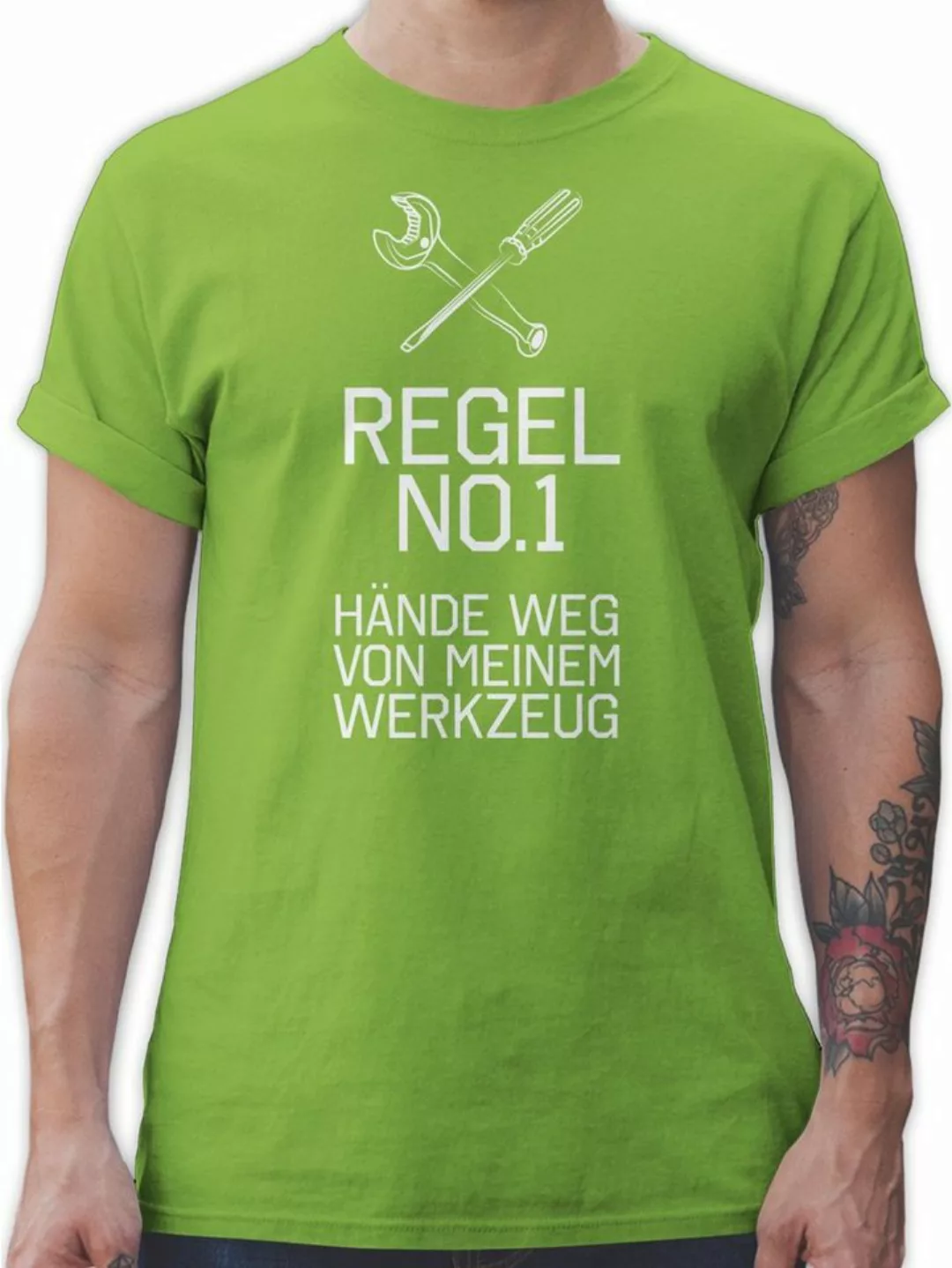 Shirtracer T-Shirt Regel No.1 Hände weg von meinem Werkzeug Handwerker Gesc günstig online kaufen