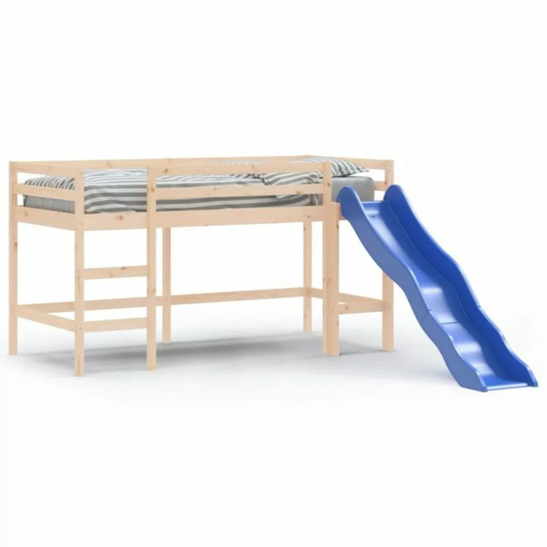 vidaXL Kinderbett Kinderhochbett mit Rutsche 80x200 cm Massivholz Kiefer Be günstig online kaufen