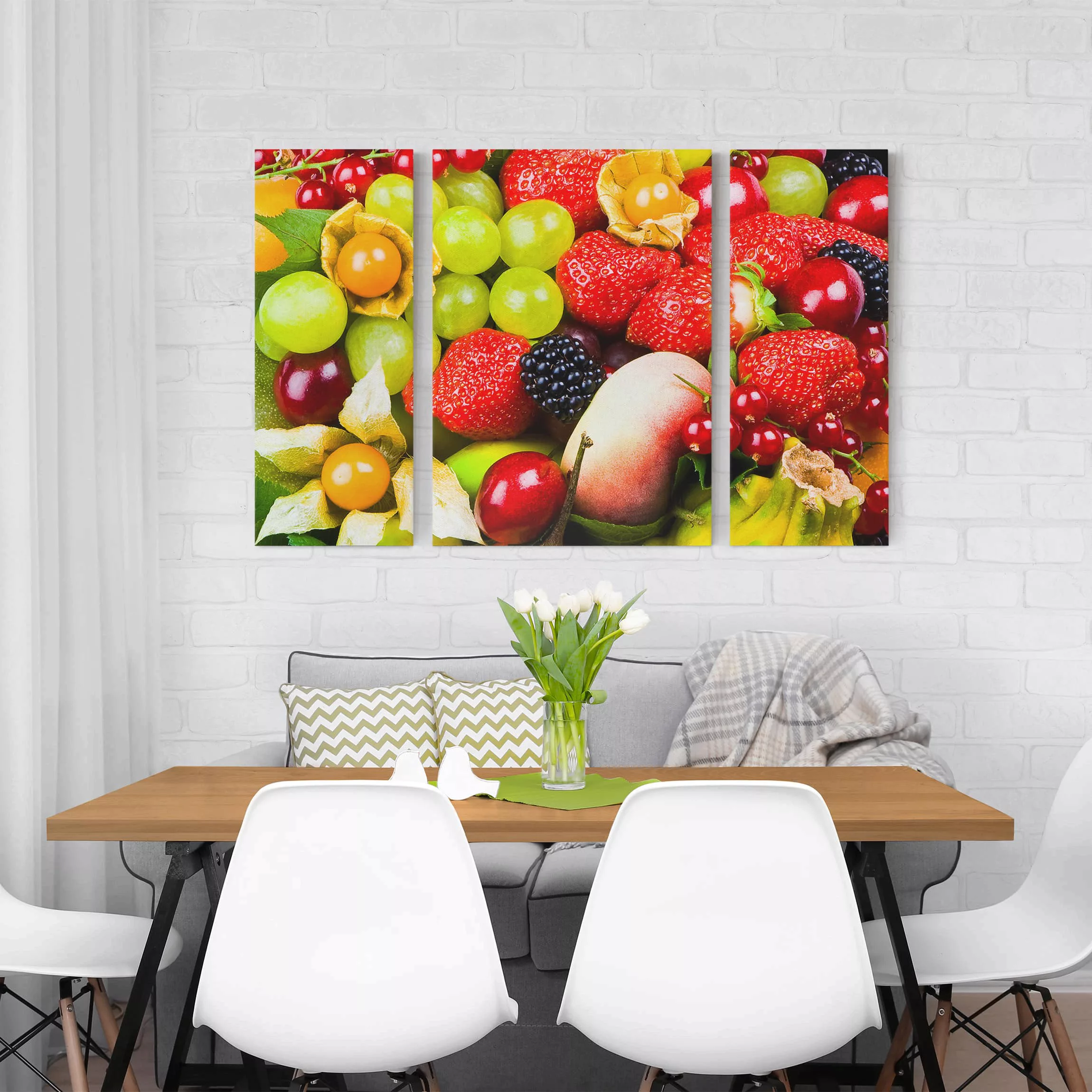 3-teiliges Leinwandbild Küche - Querformat Tropical Fruits günstig online kaufen