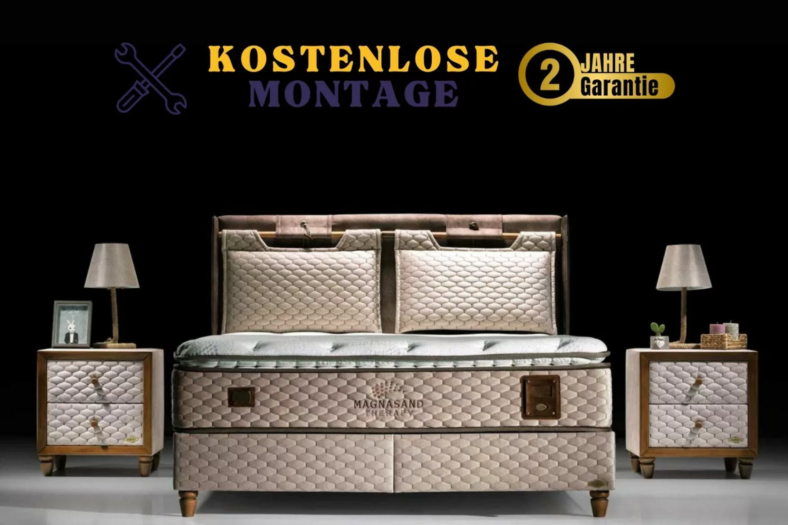 gowoll Boxspringbett Magnasand Stauraumbett inkl. Matratze und Kopfteile günstig online kaufen